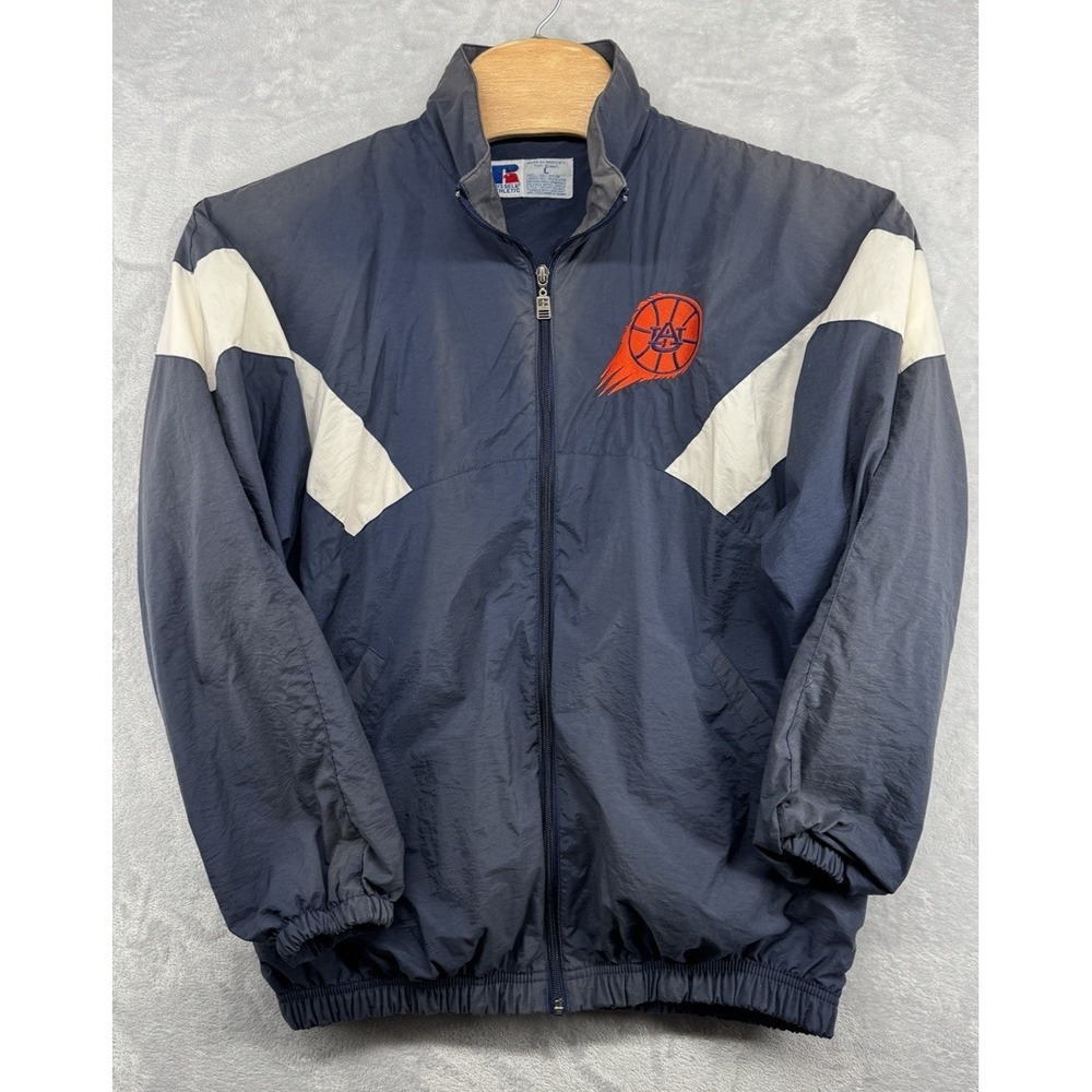 Russell Athletic Auburn Tigers Basketball Windbreaker Vintage Men's L‎ READ